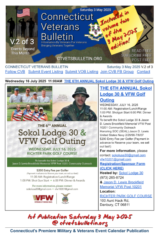 THE 6TH ANNUAL Sokol Lodge 30 & VFW Golf Outing