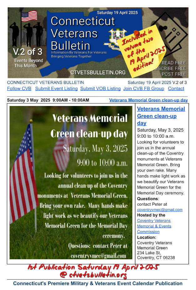 Veterans Memorial Green clean-up day 2025