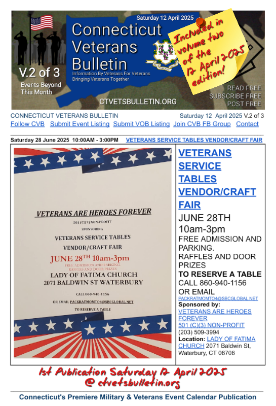 VETERANS SERVICE TABLES VENDOR-CRAFT FAIR