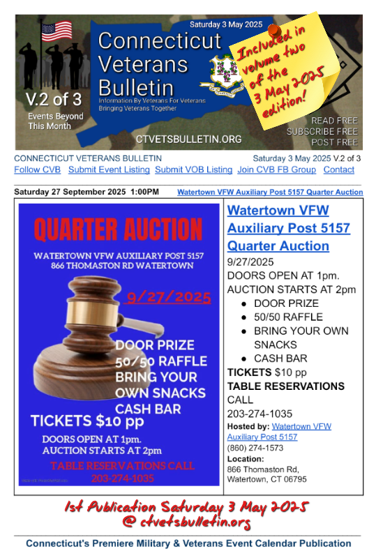 Watertown VFW Auxiliary Post 5157 Quarter Auction