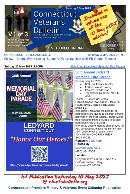 36th Annual Ledyard Memorial Day Parade