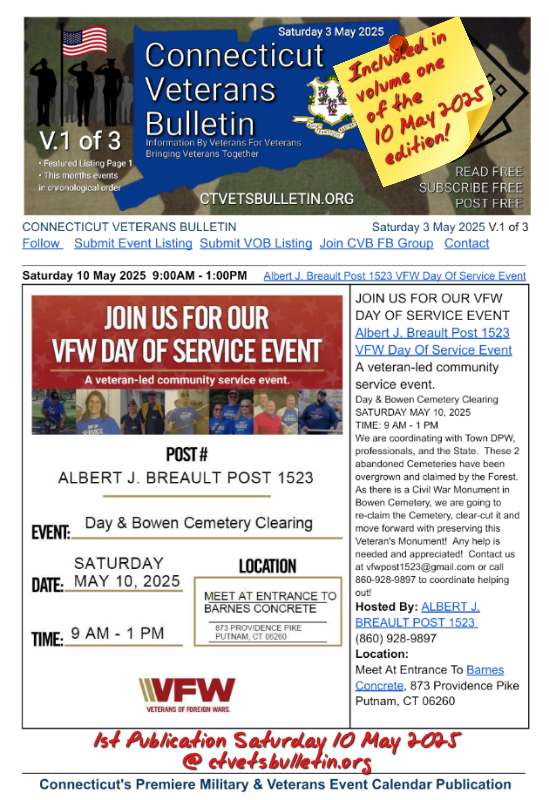 Albert J. Breault Post 1523 VFW Day Of Service Event