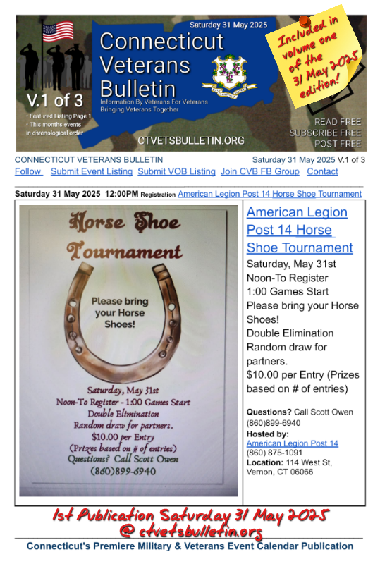 American Legion Post 14 Horse Shoe Tournament