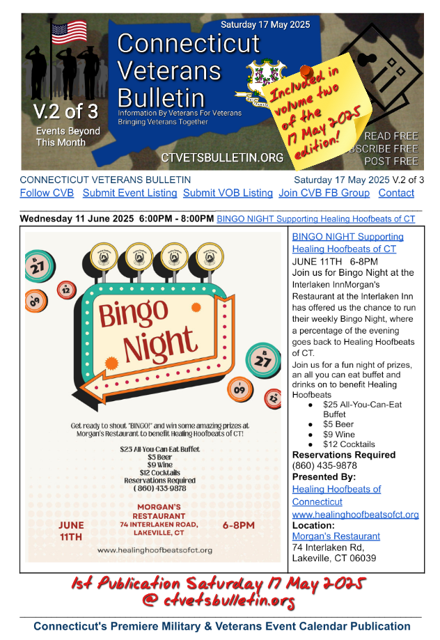 BINGO NIGHT Supporting Healing Hoofbeats of CT