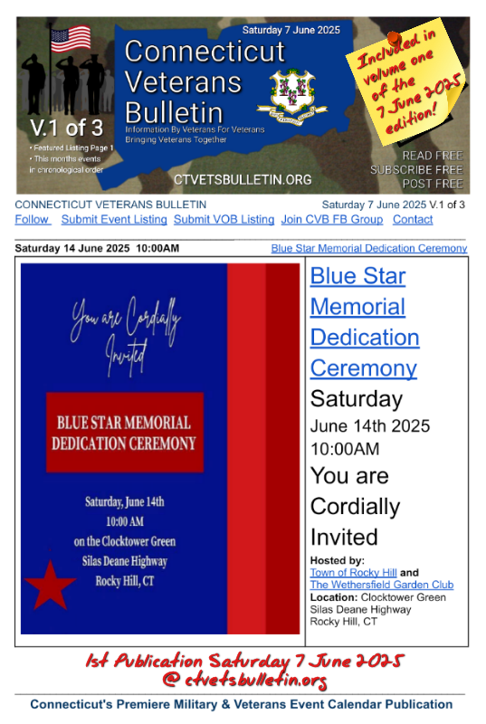 Blue Star Memorial Dedication Ceremony