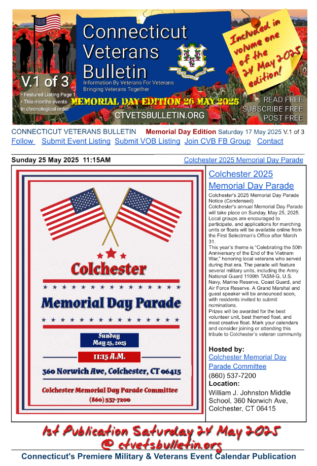 Colchester 2025 Memorial Day Parade