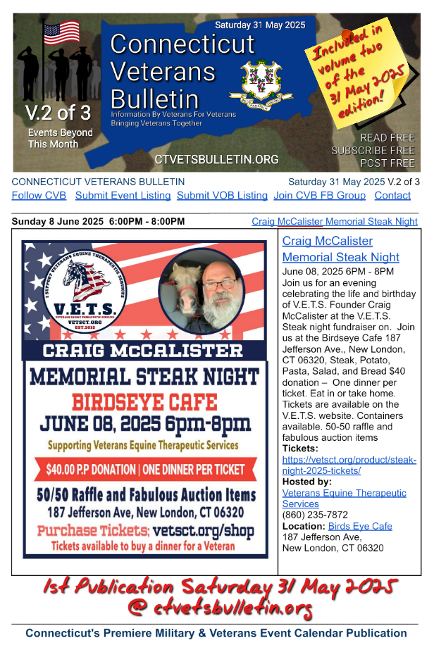 Craig McCalister Memorial Steak Night