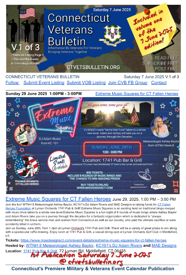 Extreme Music Squares for CT Fallen Heroes