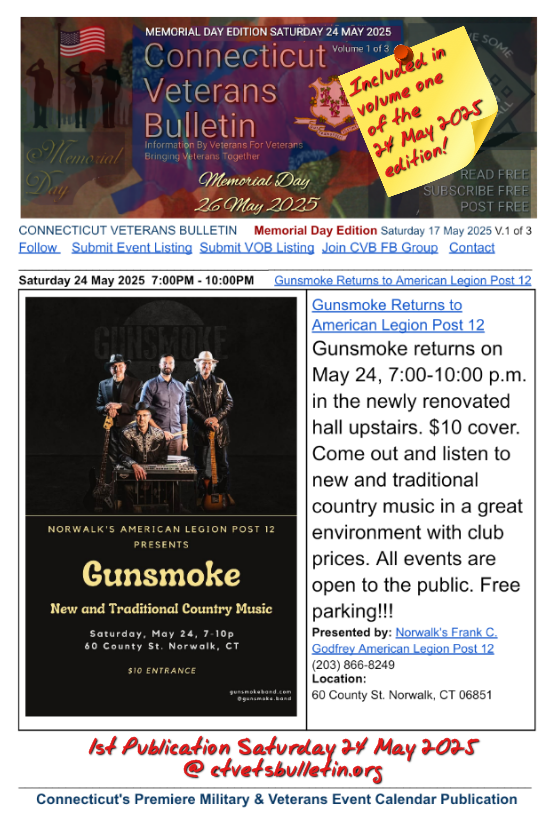 Gunsmoke Returns to American Legion Post 12