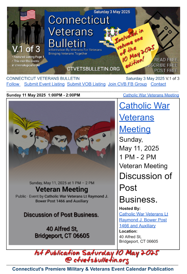 Catholic War Veterans Meeting
