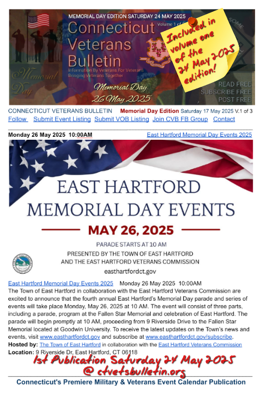 East Hartford Memorial Day Events 2025