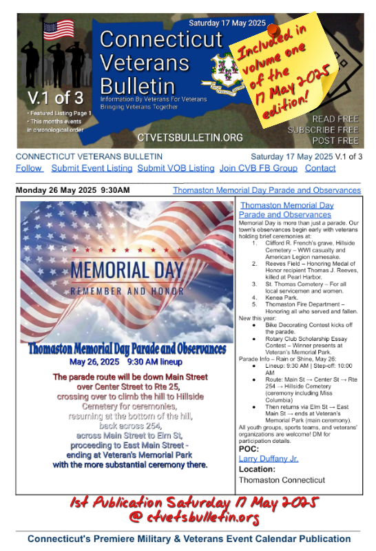 Thomaston Memorial Day Parade and Observances 