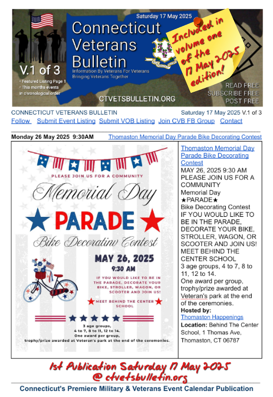 Thomaston Memorial Day Parade Bike Decorating Contest