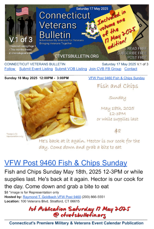 VFW Post 9460 Fish & Chips Sunday
