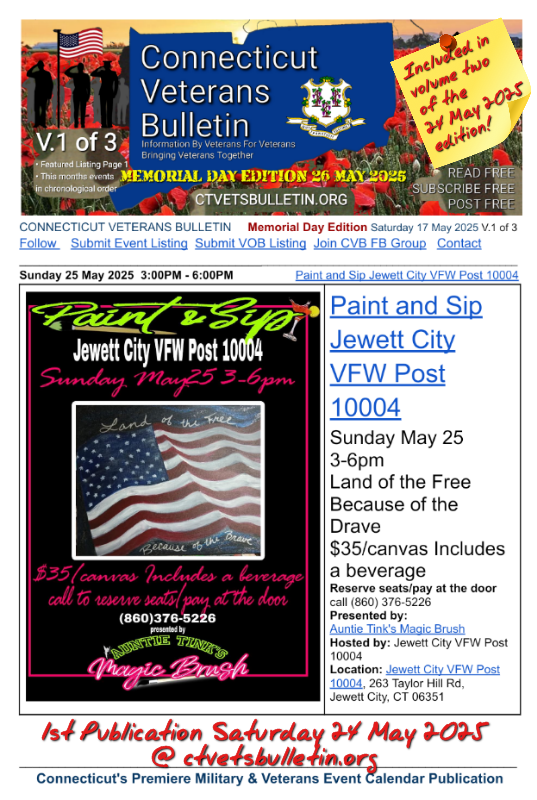 Paint and Sip Jewett City VFW Post 10004
