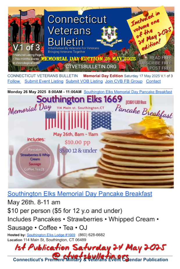 Southington Elks Memorial Day Pancake Breakfast