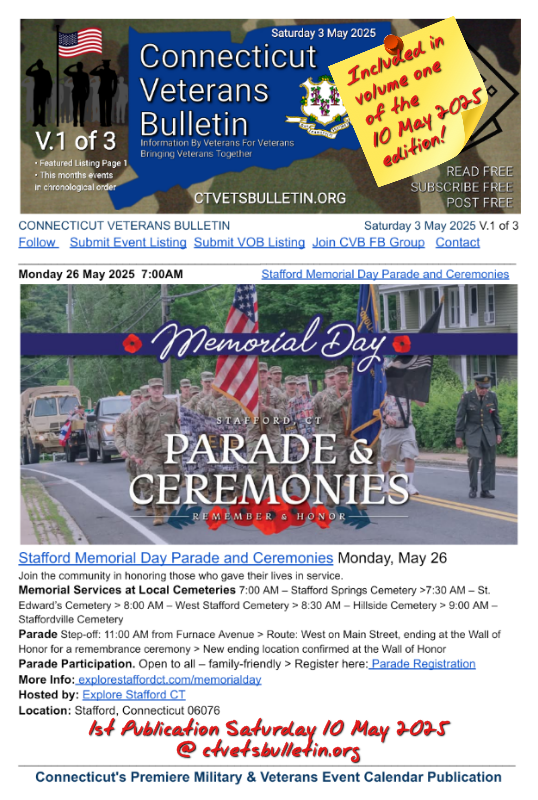 Stafford Memorial Day Parade and Ceremonies