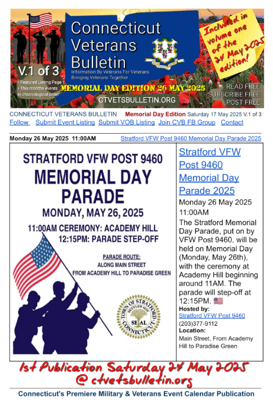 Stratford VFW Post 9460 Memorial Day Parade 2025