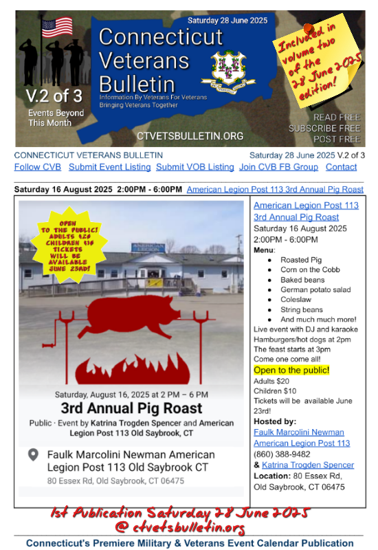 American Legion Post 113 3rd Annual Pig Roast