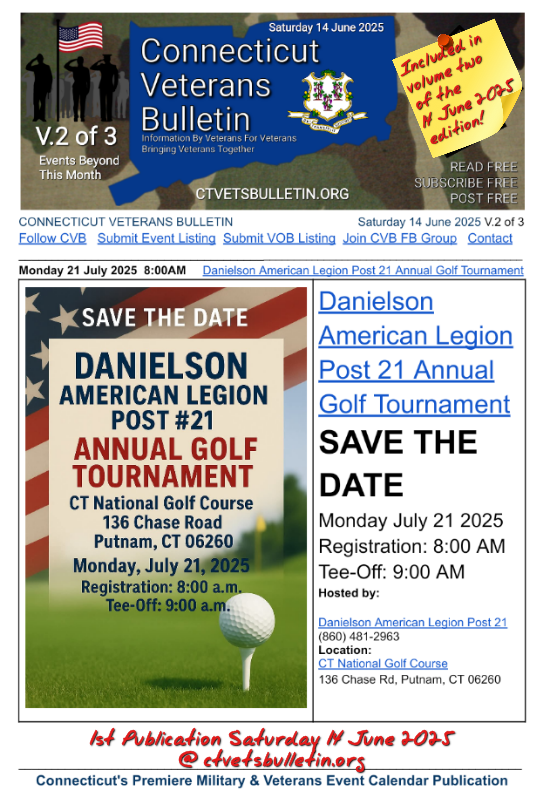 Danielson American Legion Post 21 Annual Golf Tournament