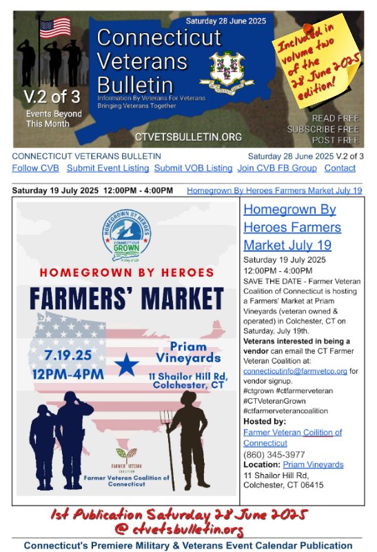 Homegrown By Heroes Farmers Market July 19