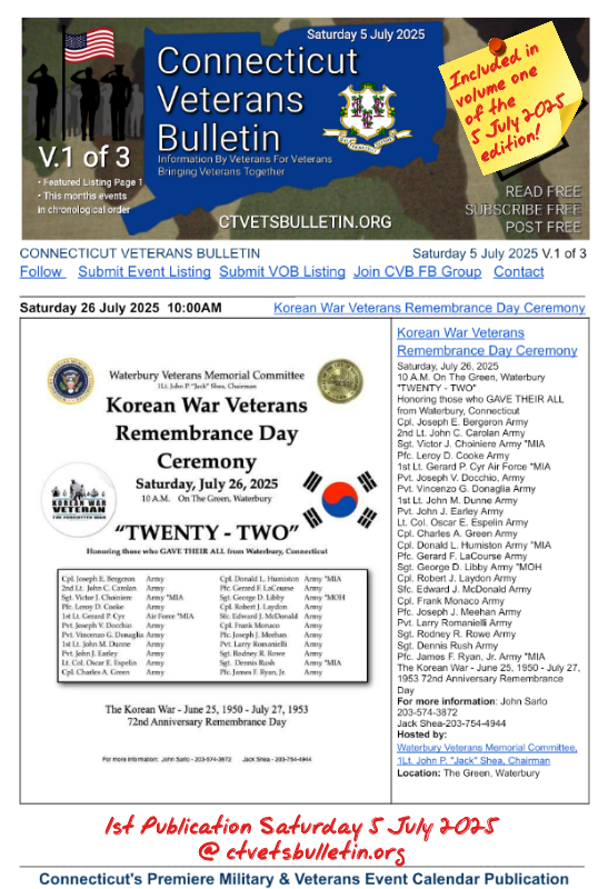 Korean War Veterans Remembrance Day Ceremony