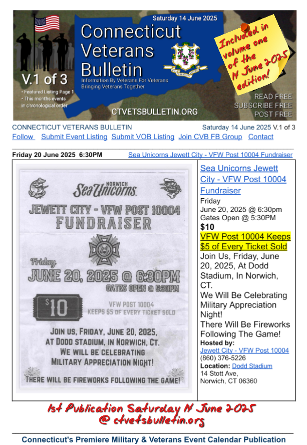 Sea Unicorns Jewett City - VFW Post 10004 Fundraiser
