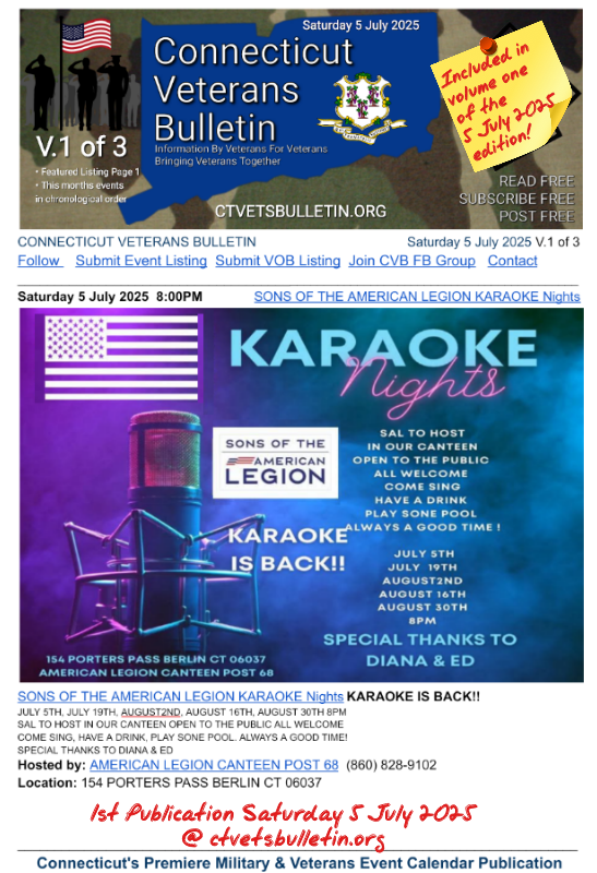 SONS OF THE AMERICAN LEGION KARAOKE Nights