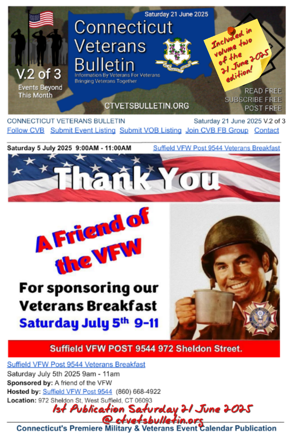 Suffield VFW Post 9544 Veterans Breakfast