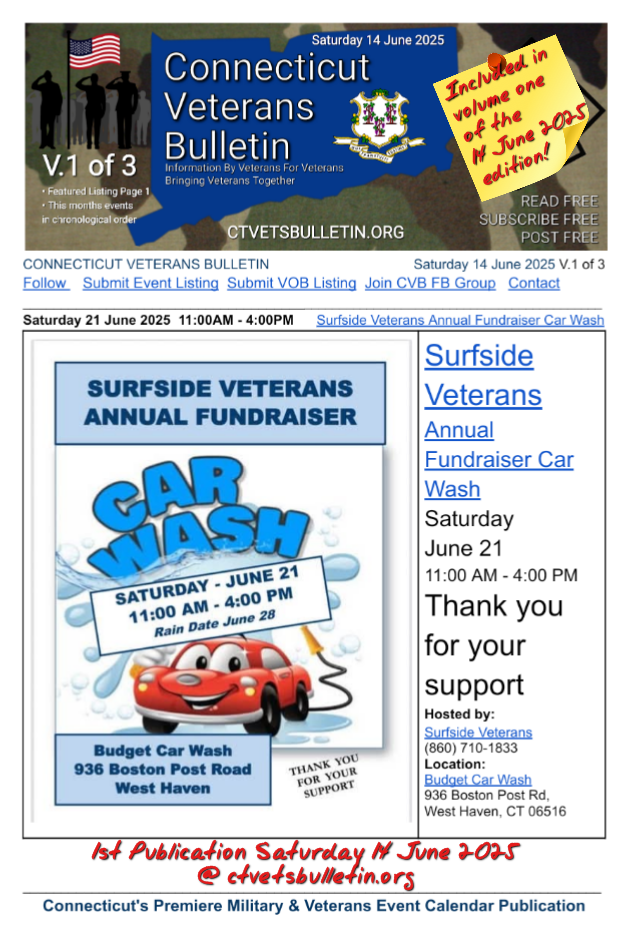 Surfside Veterans Annual Fundraiser Car Wash