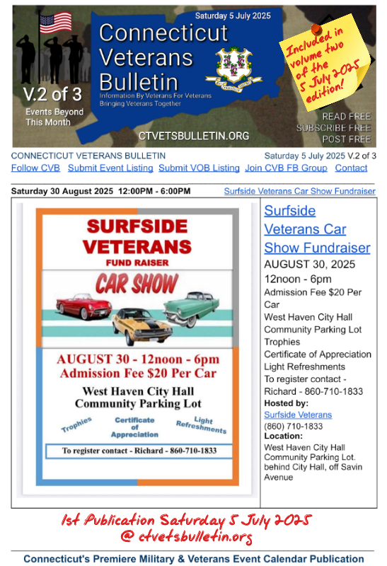 Surfside Veterans Car Show Fundraiser