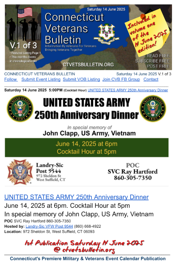 UNITED STATES ARMY 250th Anniversary Dinner