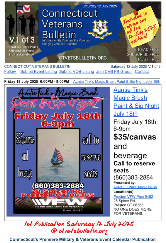 Auntie Tink's Magic Brush Paint & Sip Night July 18th