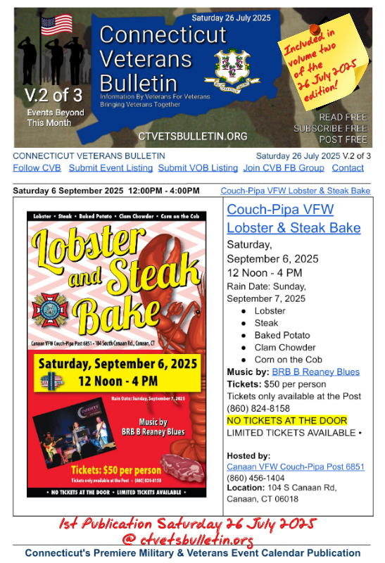 Couch-Pipa VFW Lobster & Steak Bake