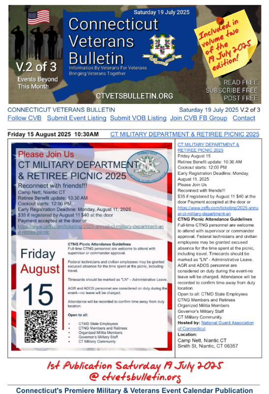 CT MILITARY DEPARTMENT & RETIREE PICNIC 2025