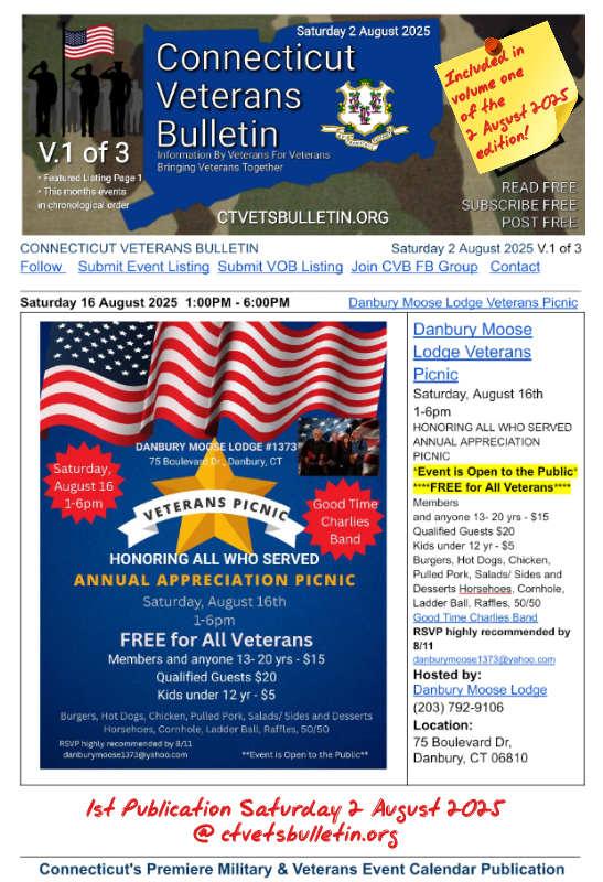 Danbury Moose Lodge Veterans Picnic