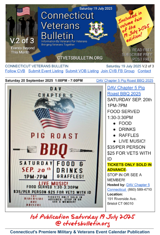DAV Chapter 5 Pig Roast BBQ 2025