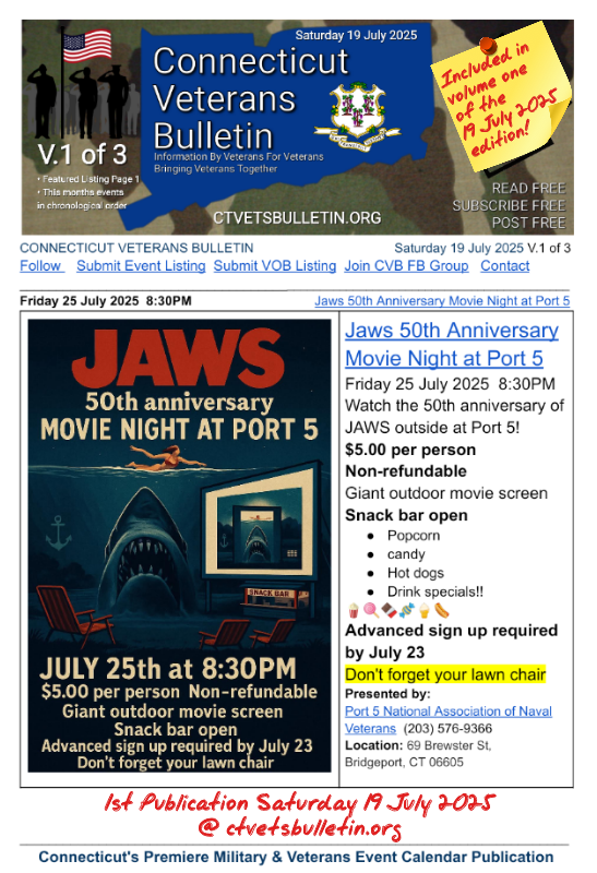 Jaws 50th Anniversary Movie Night at Port 5