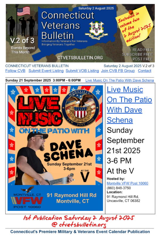 Live Music On The Patio With Dave Schena 21 September