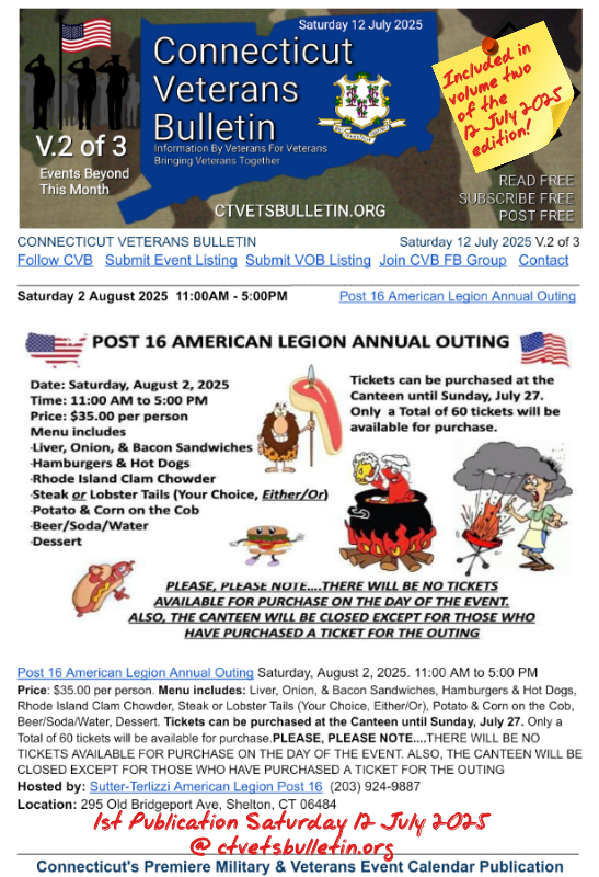 Post 16 American Legion Annual Outing 2 August 2025