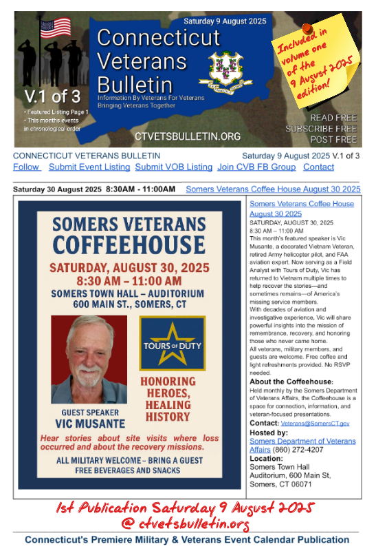 Somers Veterans Coffee House August 30 2025