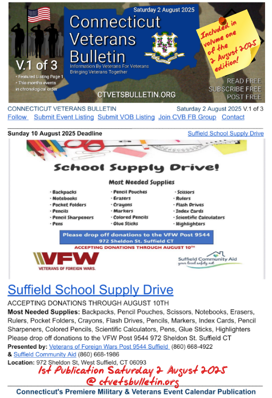 Suffield School Supply Drive