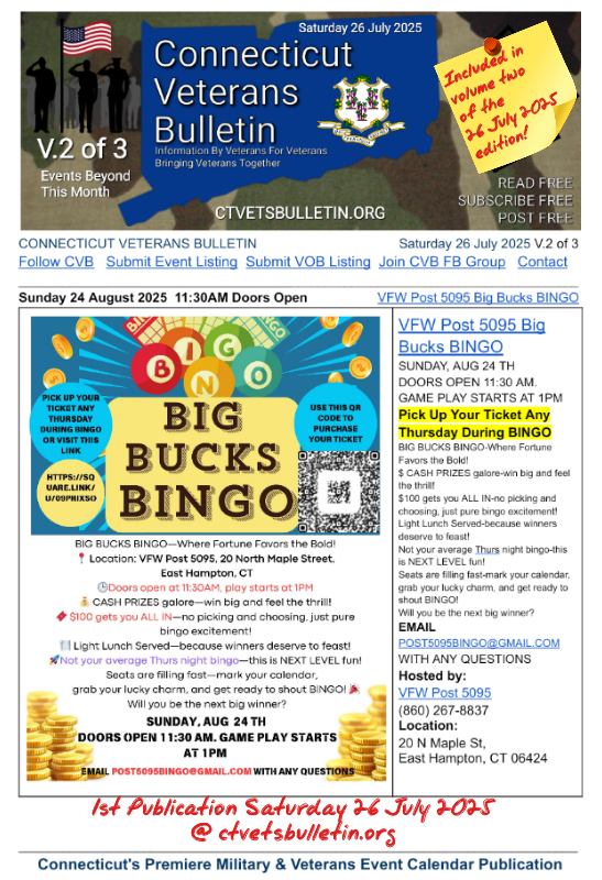 VFW Post 5095 Big Bucks BINGO