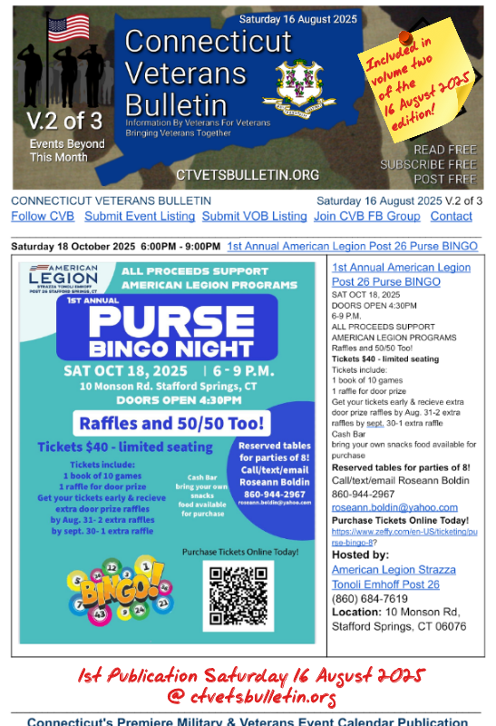 1st Annual American Legion Post 26 Purse BINGO