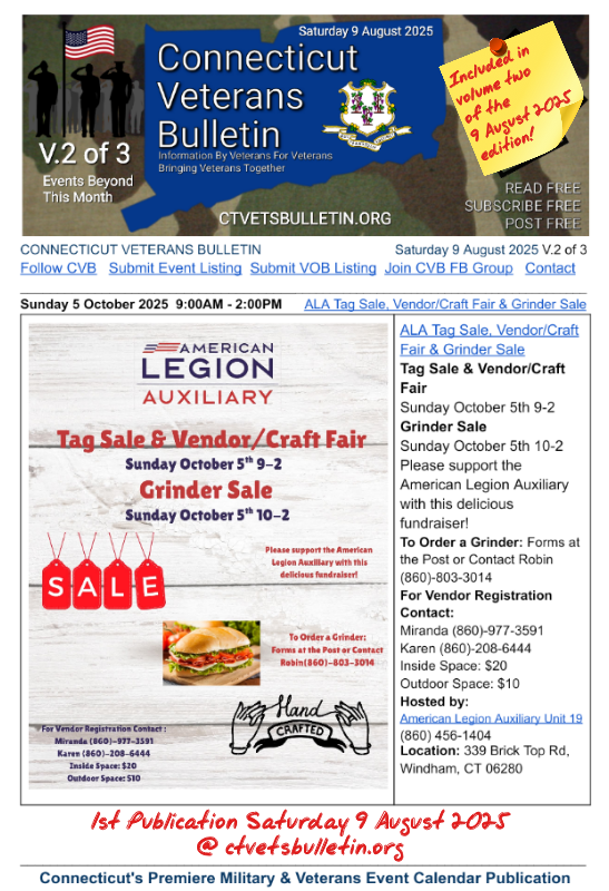 ALA Tag Sale, Vendor/Craft Fair & Grinder Sale