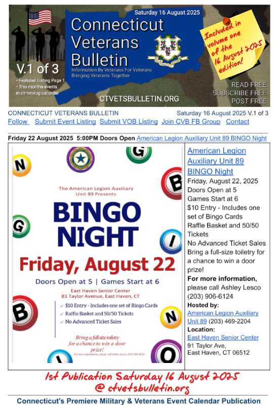 American Legion Auxiliary Unit 89 BINGO Night