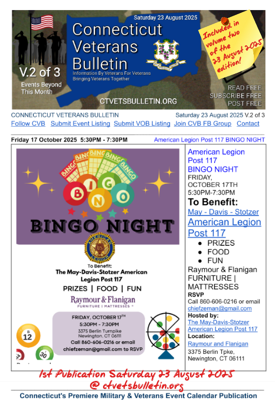 American Legion Post 117 BINGO NIGHT