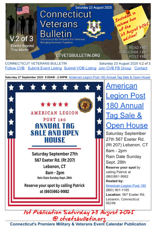 American Legion Post 180 Annual Tag Sale & Open House
