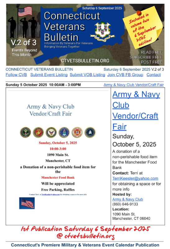 Army & Navy Club Vendor/Craft Fair