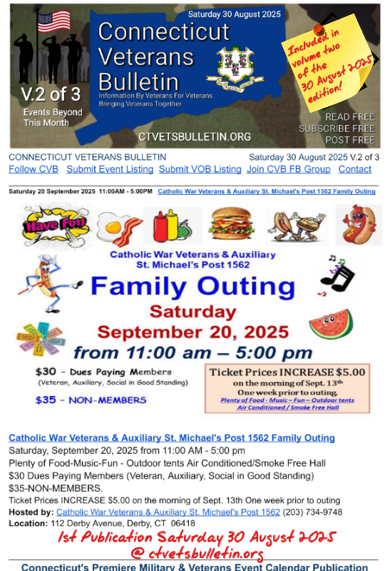 Catholic War Veterans & Auxiliary St. Michael's Post 1562 Family Outing